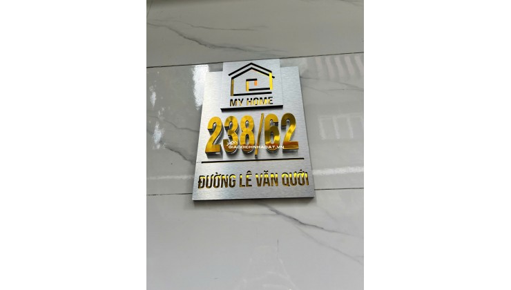 BÁN NHÀ 238/62 LÊ VĂN QUỚI - 16 M2 -  ĐÃ HOÀN CÔNG - SHR - CHỈ 2TỶ280TR. LH:0915999552.