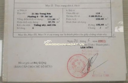 Bán đất trung tâm Đà Lạt, đường Ma Trang Sơn, P.5, lô góc 2 mặt tiền